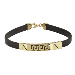 Meander Men's Gold Bracelet With Cumin Rubber BRA9016