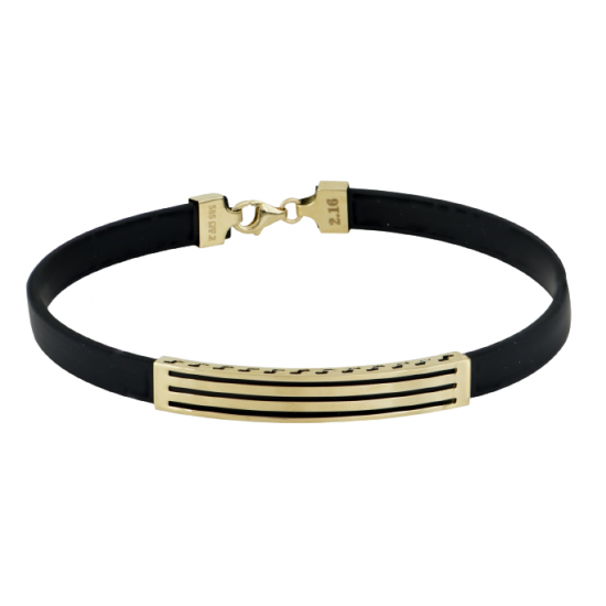 Men s 14K Gold Rubber Bracelet BRA9013