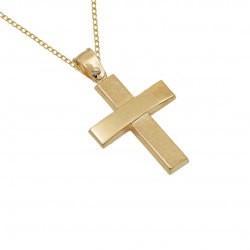 Boy's 14k Gold Engagement Cross With Chain s229
