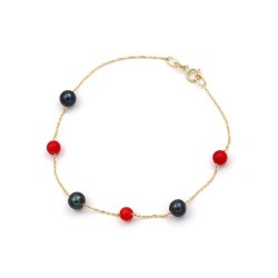 Bracelet with Pearls and Coral K14 w111889