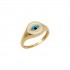 14K Gold Chevalier Eye With Cumin Enamel d211