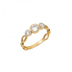 14k Gold Single Stone Engagement Ring With Zircon Infinity Design Kumian D206