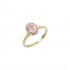Women's Ring 14K Gold Rosette with Pink Zircon D232