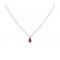 Women's 14K Gold Necklace with Red Stone Drop 10572