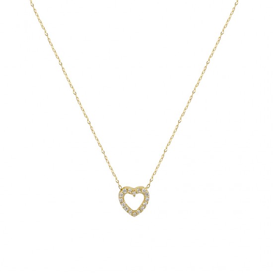 Heart Necklace 14K Gold With Zircon ko149