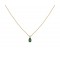 Women's 14K Gold Necklace with green stone 10582