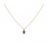 Women's 14K Gold Necklace with green stone 10582