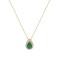 Necklace Gold 14k Drop Green and White Zirconia k156