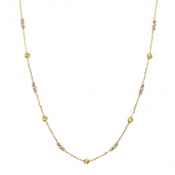 Gold White Gold And Rose Gold Necklace With Balls k0142