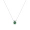 Rosette Drop Necklace 14K White Gold With Zircon ko153
