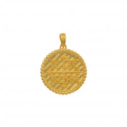 Double Sided Constantinatus Amulet Made of 9K Gold F076