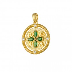 Constantinato Fleuri Amulet 9K Gold With Green Zircon