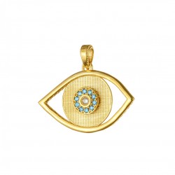 Constantinato Amulet Eye 9K Gold With Zircon kos101