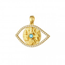 Constantinato Amulet Eye 9K Gold With Zircon kos101