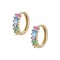 14K Gold Hoop Earrings With Semi-Precious Stones SK196