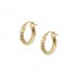 Hoop Earrings 14k Gold Carved Design sk218