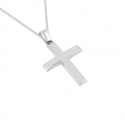 White Gold Cross With 14 Carat koumian Baptism Chain S245