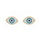 Earrings Children's Gold Studded 9K Enamel Eye sk205