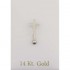 Piercing Cross Bar Zircon White gold K14 PRC101