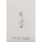 Piercing Lightning Bar Zircon White Gold K14 PRC102