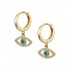 14K Gold Hoop Earrings with Eye and Zirconia sk208