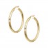 Hoop Earrings 14k Gold Carved Design sk215