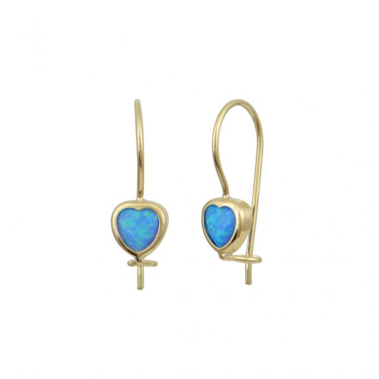 Children s 9K Gold Dangle Earrings With Opal sk234