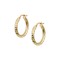Hoop Earrings 14k Gold Carved Design sk216