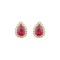 14K Gold Drop Earrings With Zirconia Red London sk213