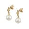 9K Gold Semi-Dangle Earrings With Pearls and Zirconia sk251