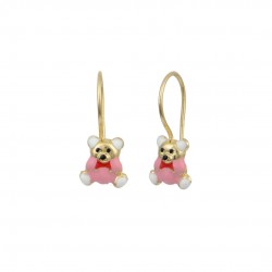  9K Gold Dangling Teddy Bear Earrings sk235