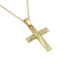Boy's 14k Gold Engagement Cross With Chain S243