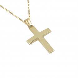 Baptism Cross Gold With Chain 14k for boy S244