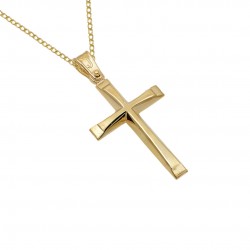 14K Gold Engagement Baptism Cross with Cumian Chain s220