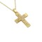 14k Gold Christening Cross with Chain for Cumian Girl Double Sided s221