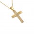14k Gold Christening Cross with Chain for Girl With Cubic Zirconia s224