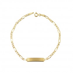 Identity Bracelet Gold 9k With Chain Handmade Koumian T079