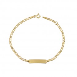 Identity Bracelet Gold 9k With Chain Handmade Koumian T080