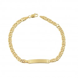 Identity Bracelet Gold 9k With Chain Handmade Koumian T081