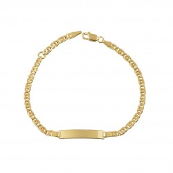 Identity Bracelet Gold 9k With Chain Handmade Koumian T082