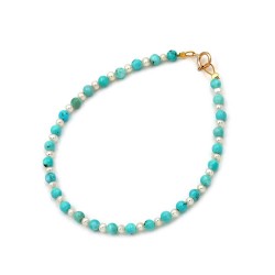 Bracelet with Turquoise 3.0mm and K14 pearls