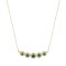 14K Gold Necklace With green and white Kuman gems K139