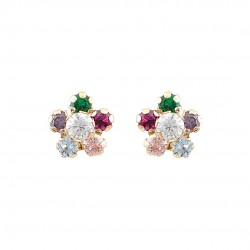 Children's 9K Gold Studded Earrings With Colored Zirconia sk207