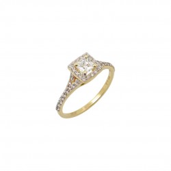 14K Gold Single Stone Engagement Ring d091