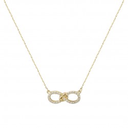 Heart Necklace 14K Gold Infinity With Cumian Heart K136