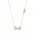 Heart Necklace 14K Gold Infinity With Cumian Cross K140