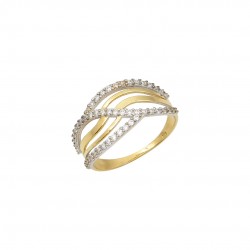 Ring Gold and White Gold 14 K With Zircon d225