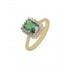 Δαχτυλίδι Κ14 Ροζέτα με Πράσινο Zircon d023411