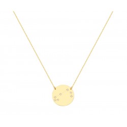 Zodiac Gold Necklace With ARIES Constellation With K9 Chain with Zirconia S14236