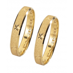 14K Gold Couple Engagement Wedding Rings 3.5mm PG87